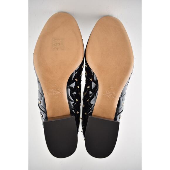 Valentino Rockstud Chelsea Spike Black Patent Stud Heel Short Ankle Bootie 37.5 - Picture 12 of 12